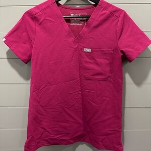 COPY - FIGS Catarina One Pocket Scrub Top in Dark Magenta